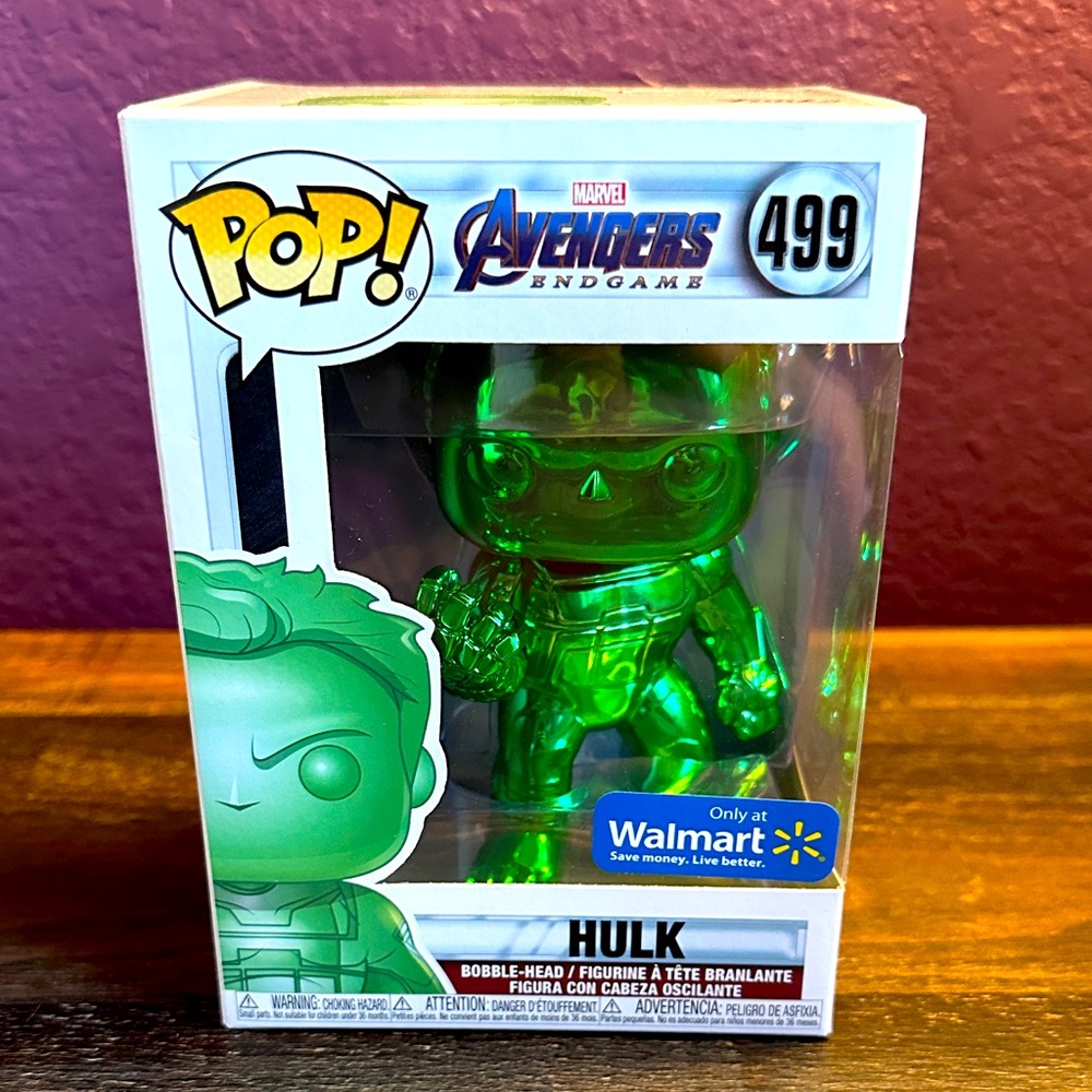Funko POP! Marvel Avengers Endgame #499 Hulk (Green Chrome) Ltd. Walmart Excl